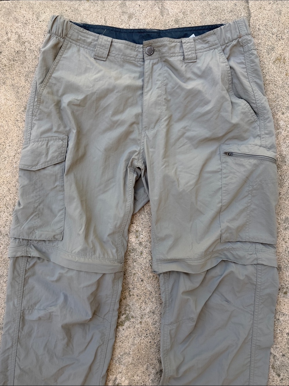 Columbia Men's Beige Convertible Cargo Nylon  Fishing Hiking Pants Size 34 x 30 - Picture 2 of 9